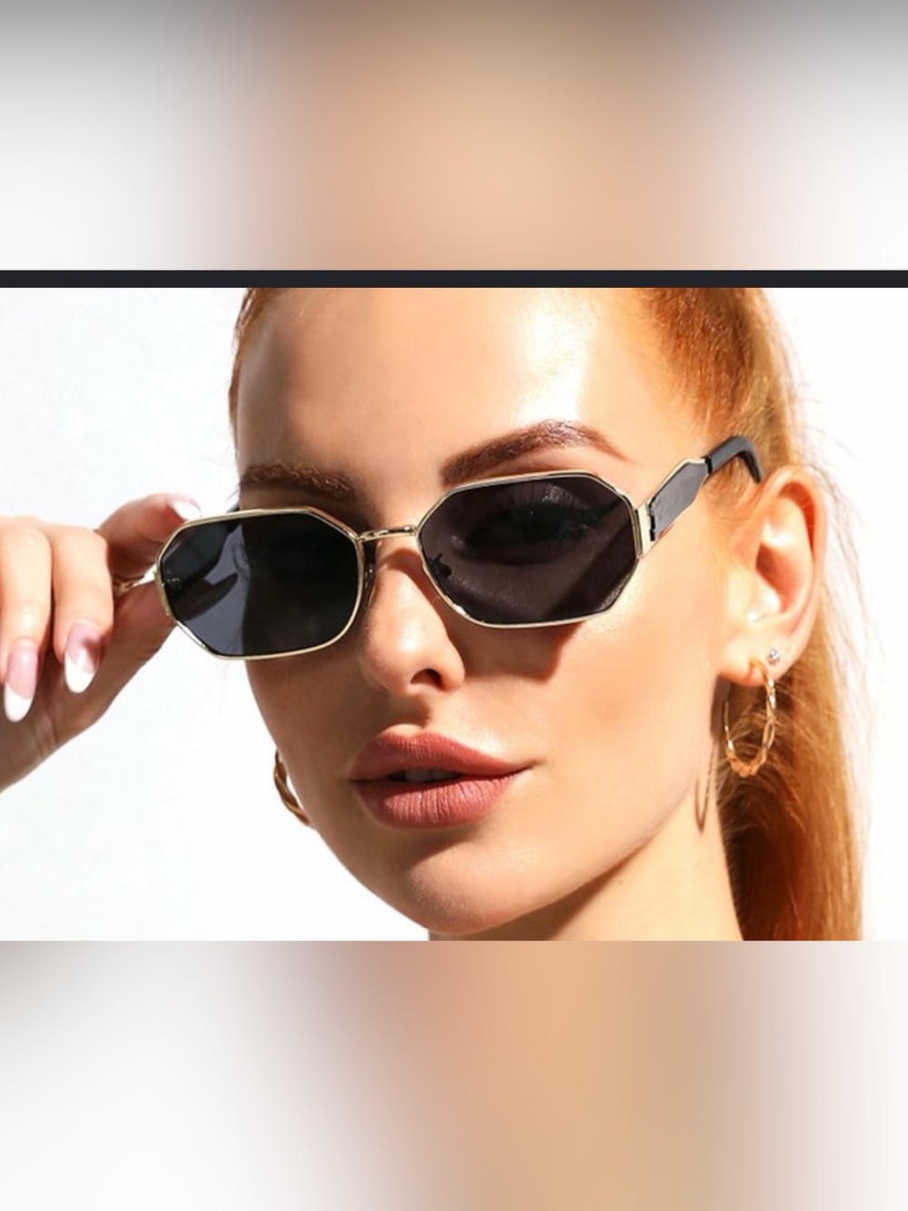 HOUSE of HARLOW | black and gold geometric sunglasses